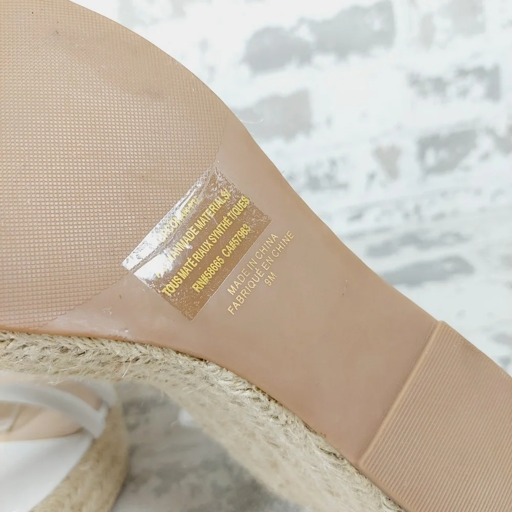 NEW BP White Cohan Espadrille Wedge Strappy Sandals W633 - Picture 9 of 11